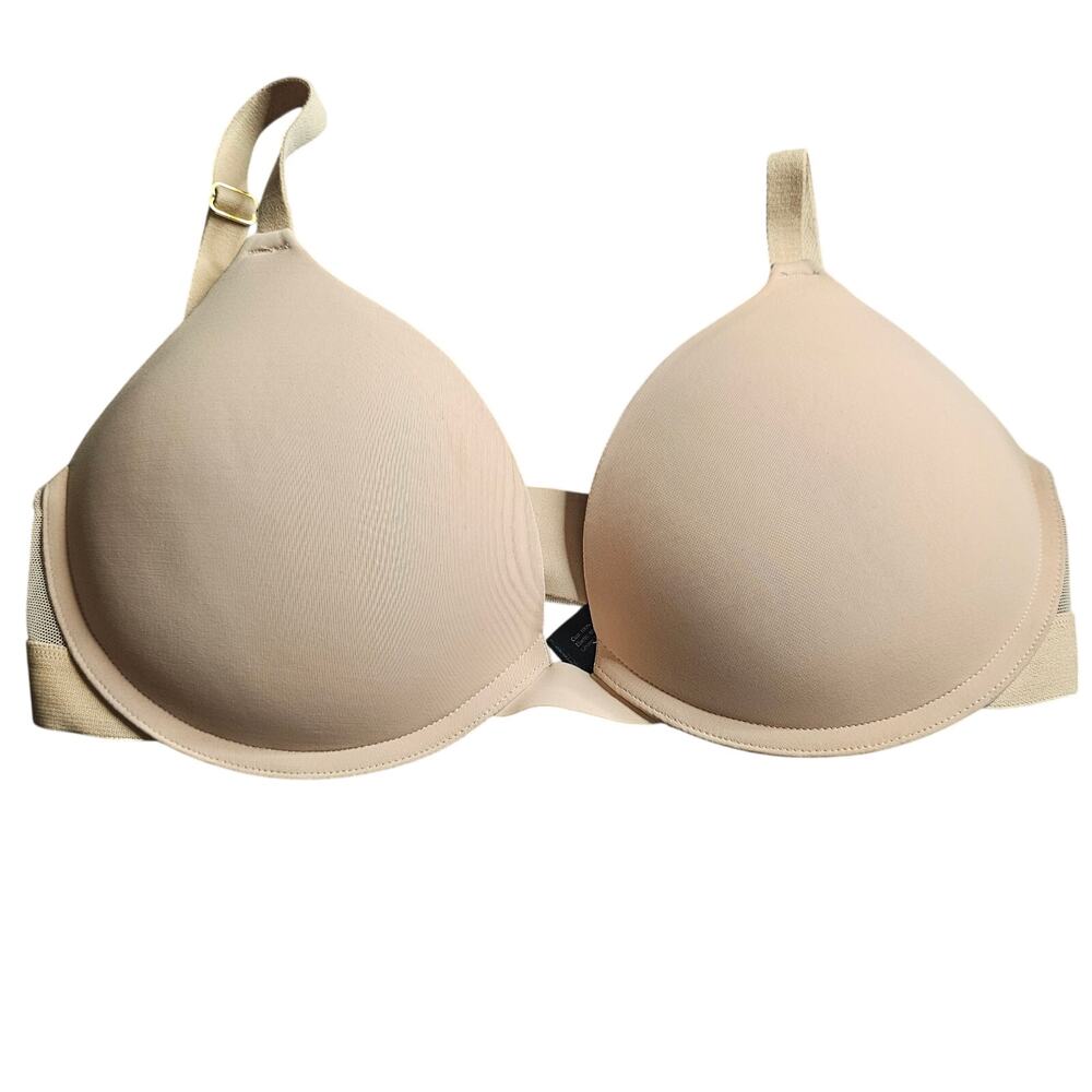 PEPPER Zero Gap Lift Up Padded Bra Nude Beige Tan Size 36B Underwire